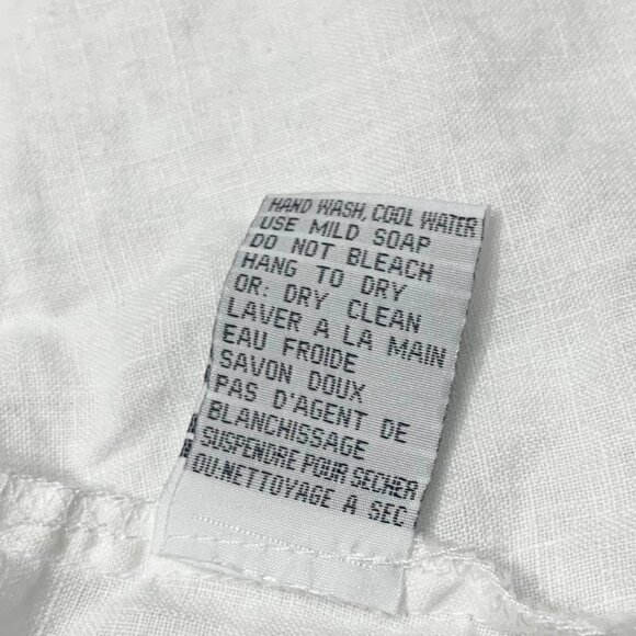 VTG Y2K Alice Blue 100% Linen White Blouse Size XL Button Down Embroidered Tee - Picture 9 of 10